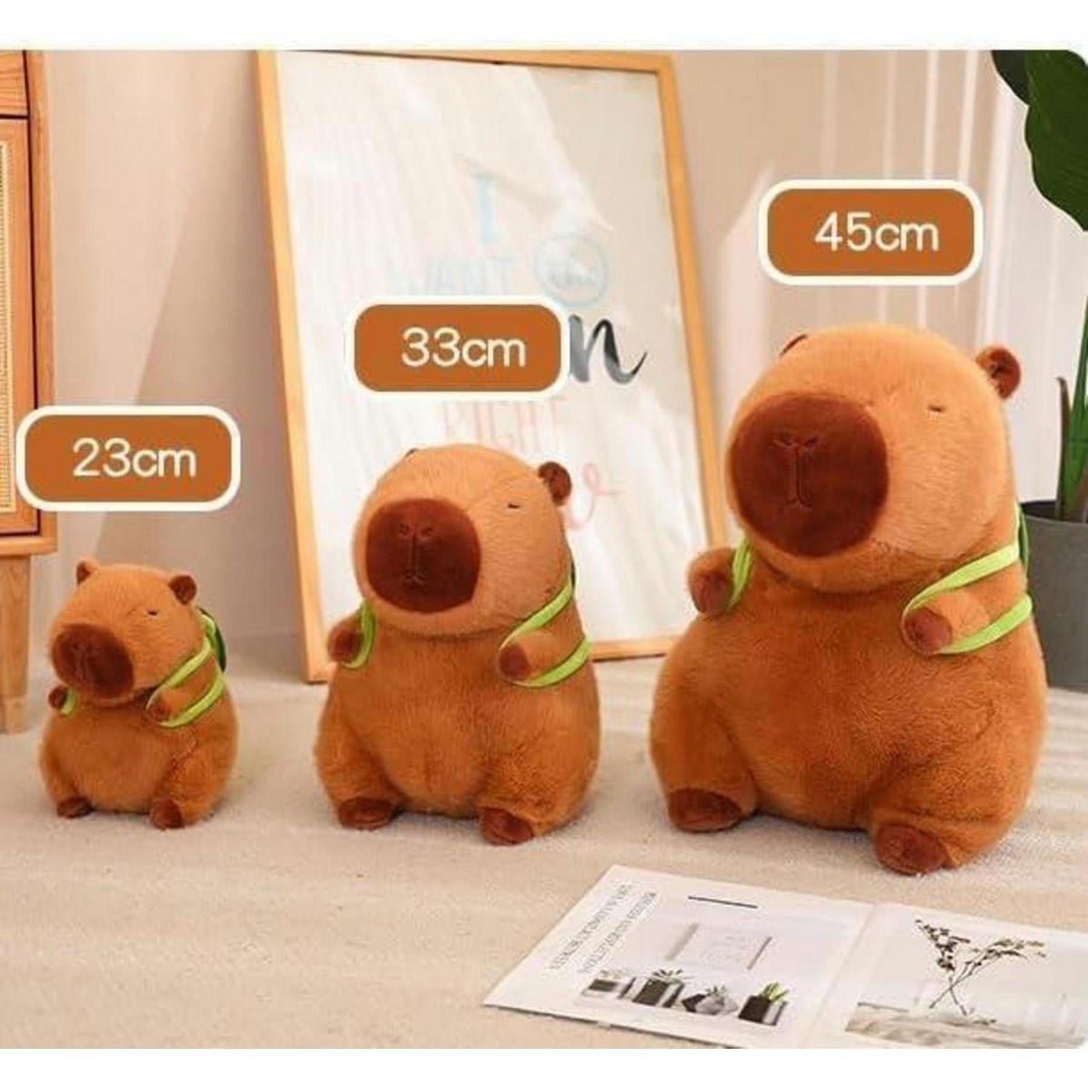 PLÜSCHTIER Capybara mit Schildkrötenrucksack 55 cm - Braun, Textil (30/55cm)