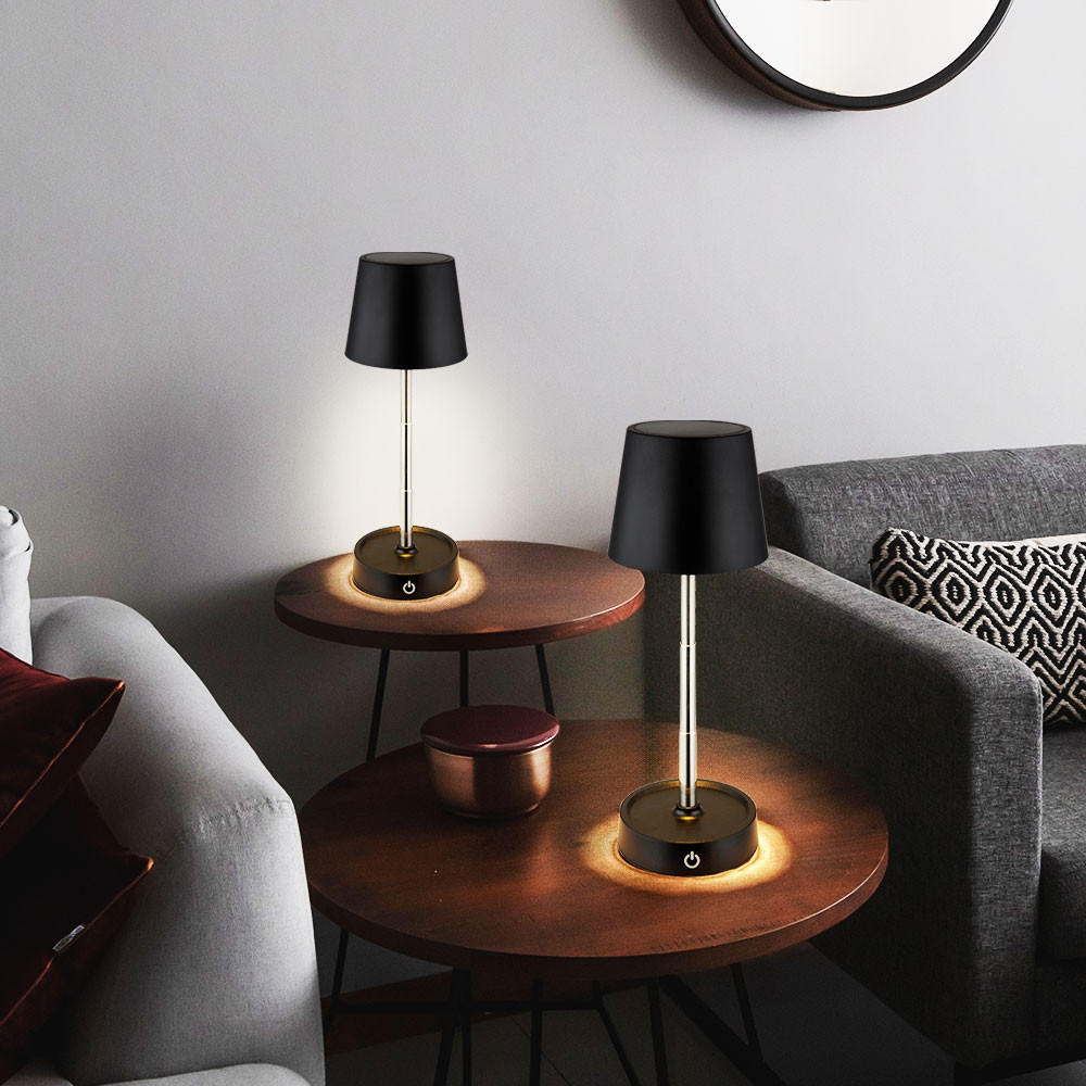 LED TISCHLEUCHTE Carlos Schwarz - Schwarz, Metall (10.6/10.6/28cm) - Globo Lighting