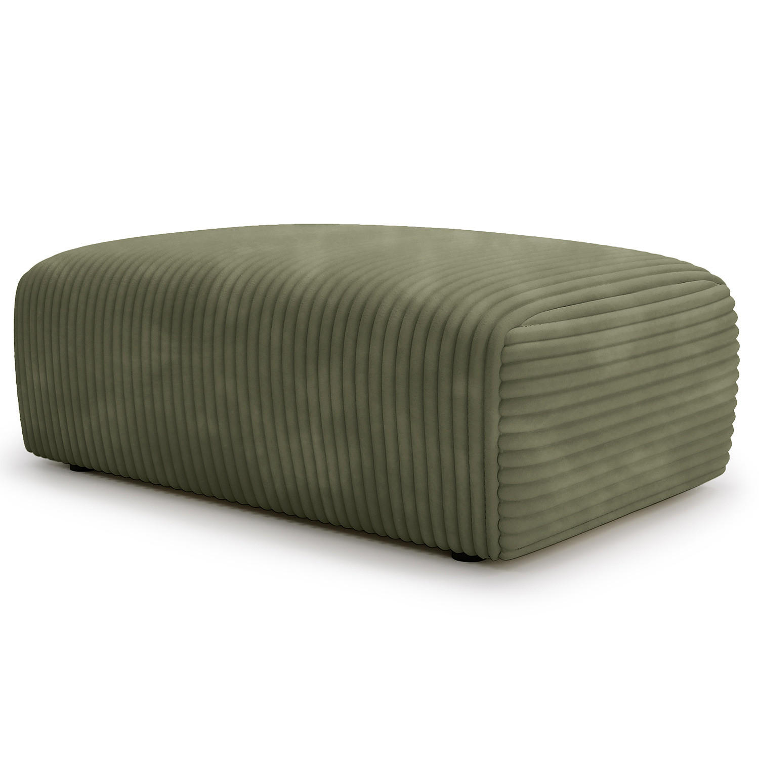 POLSTERHOCKER - Cord - Schwarz/Grün, Kunststoff/Textil (110/40/72cm) - home24