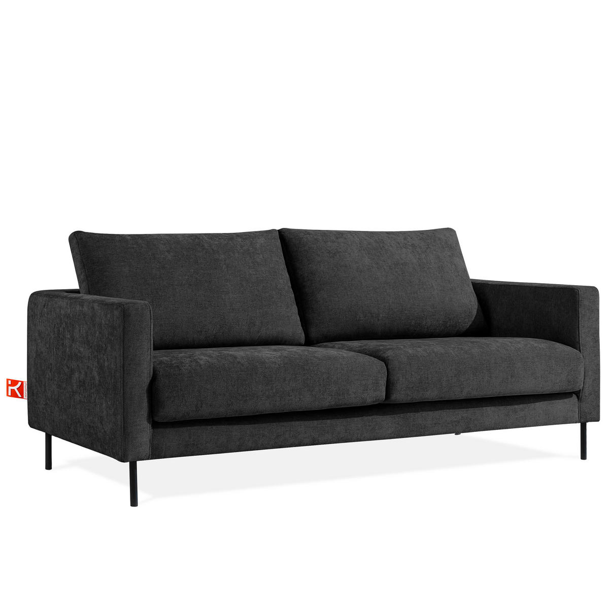 SOFA LUMO, 3-Sitzer, Anthrazit - Anthrazit/Schwarz, Holz/Holzwerkstoff (198/90/95cm) - KONSIMO®