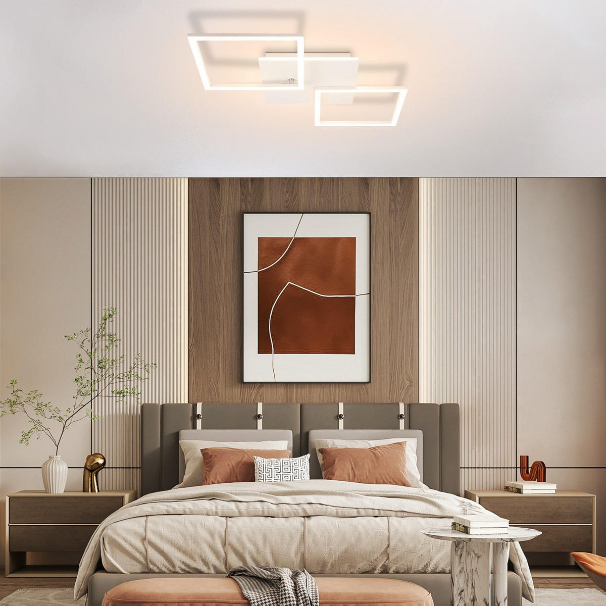 LED-DECKENLEUCHTE Malsom 62.8/29.5/7.4 cm - Weiß, Metall (29.5/62.8/7.4cm) - Nettlife