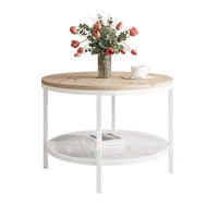 COUCHTISCH CANDY 60/42 cm runden, Weiß / Artisan-Eiche - Weiß/Eiche Artisan, Metall (60/60/42cm) - Idohome