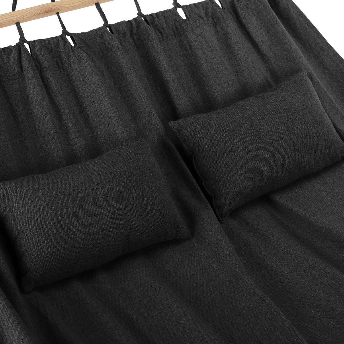 HÄNGEMATTE mit Kissen, 200/150 cm, bis 200 kg, für 2 Personen - Dunkelgrau, Textil (200/1/150cm) - Outtec