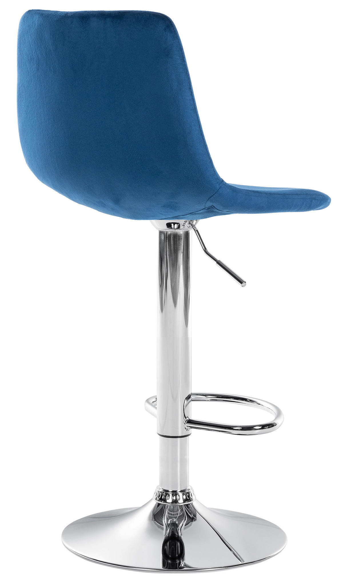BARHOCKER Samt blau - Chromfarben/Blau, Textil/Metall (44/88/43cm) - CLP