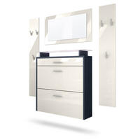 GARDEROBE Malea Fronten in Creme Hochglanz - Creme, Holzwerkstoff (180/180/23cm) - Vladon