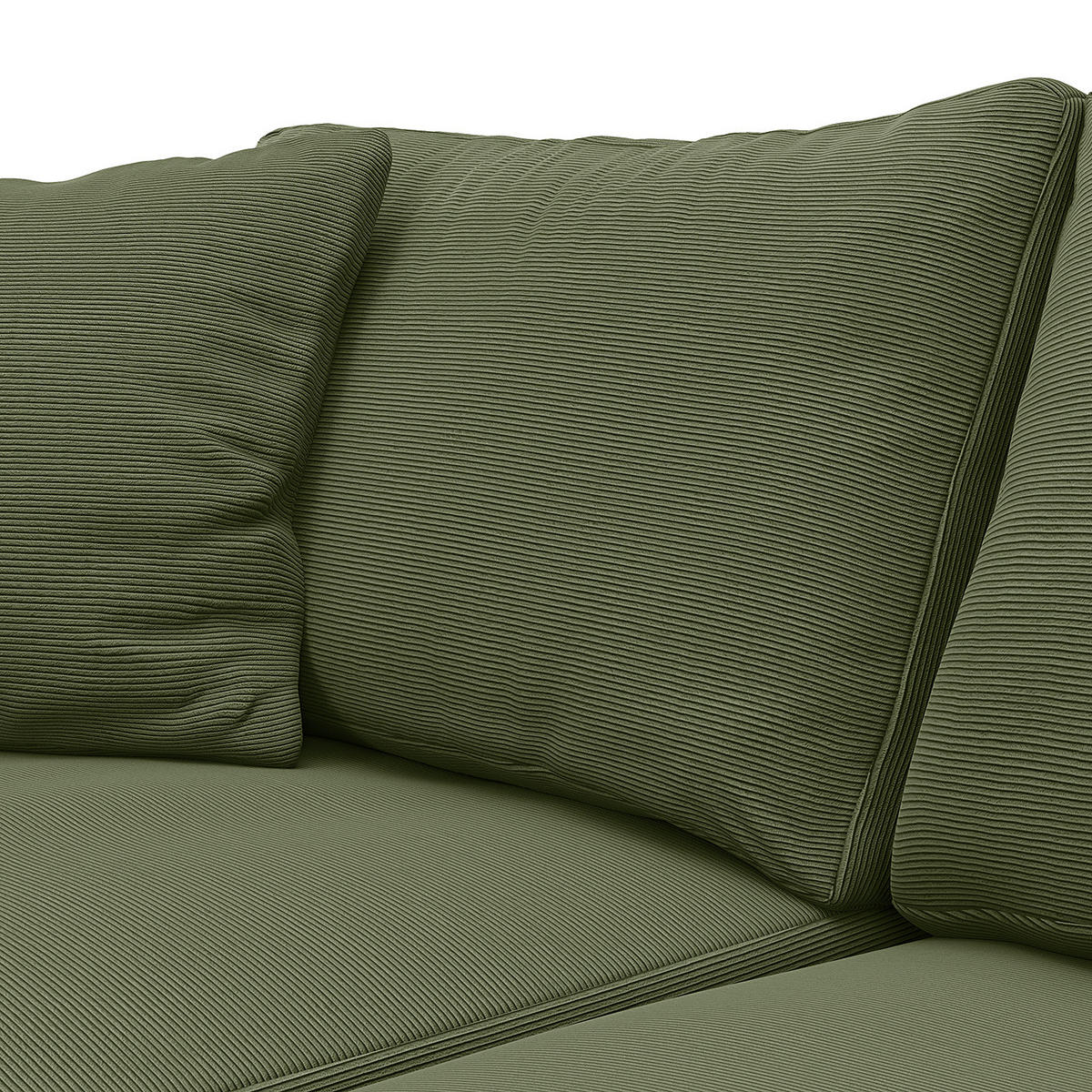 ECKSOFA mit Ottomane - Schwarz/Grün, Kunststoff/Textil (267/254cm) - home24