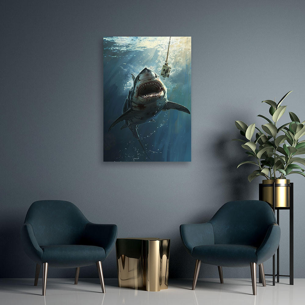 LEINWANDBILD Hai-Dollars 70x100cm - Blau, Textil (70/100cm) - Feeby