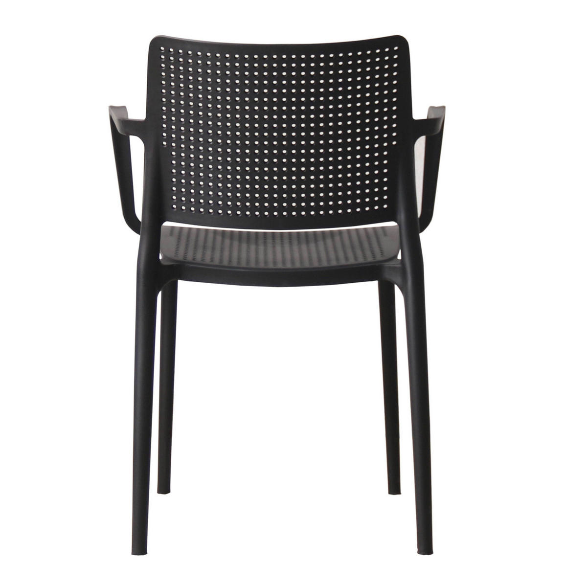 GARTENSTÜHLE 4-tlg., Schwarz - Schwarz, Textil (42/80/55cm) - Oviala