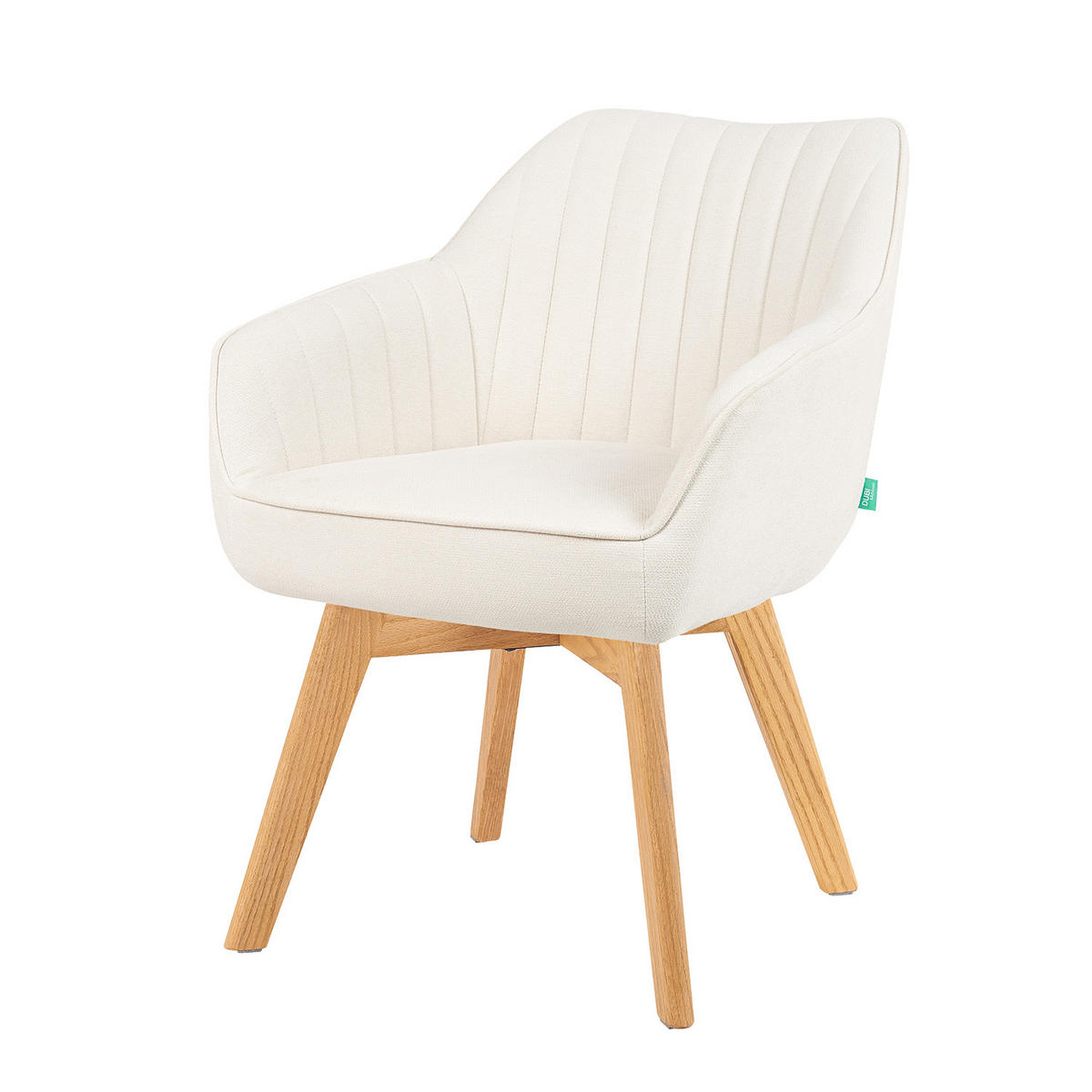 ARMLEHNSTUHL Mika-Jara 2er-Set - Honigeiche/Creme, Eichenholz/Holz (60/82/61cm) - DUBI Möbel