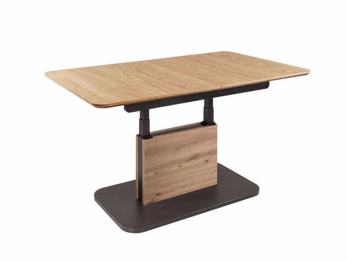 COUCHTISCH höhenverstellbar und ausziehbar Circe 120x54x70 Wildeiche - Wildeiche/Schwarz, Holz (120/70/70cm) - 58aufmkessel