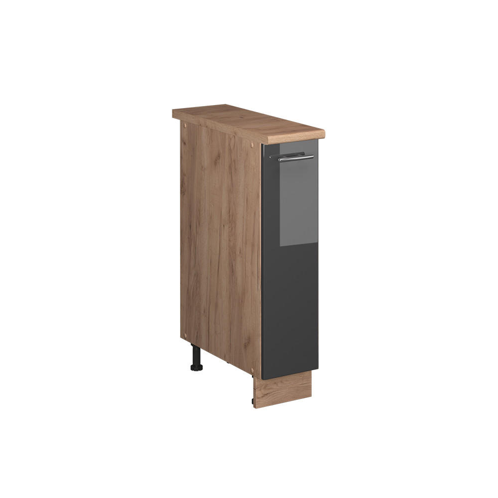 APOTEKARSK&Aring;P Fame-Line, Antracit h&ouml;gblank/Goldkraft ek, 20 cm, AP Oak Antracit, Ekf&auml;rgad 82/20/60 cm