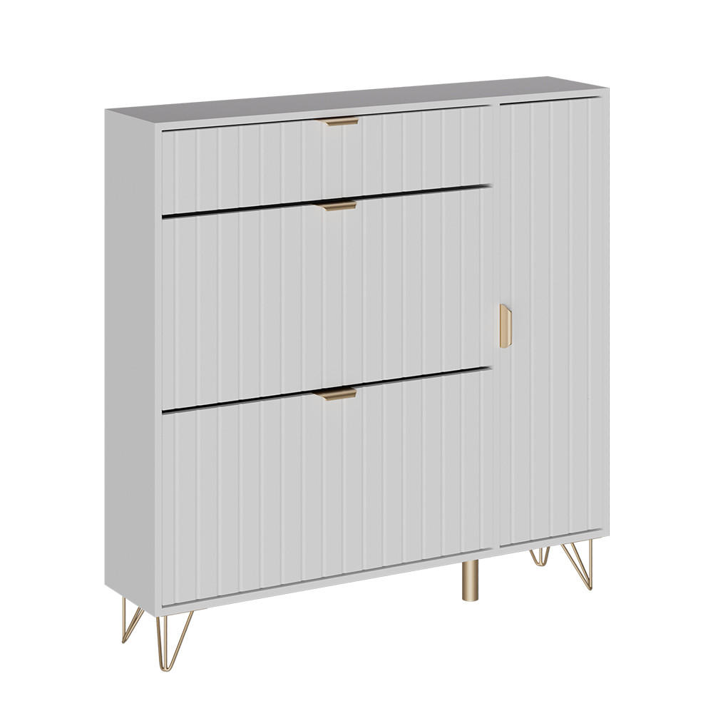 SCHUHSCHRANK Helge Weiß 108 x 107.5 cm - Weiß, Holzwerkstoff (108/107.5/23.5cm) - Vicco