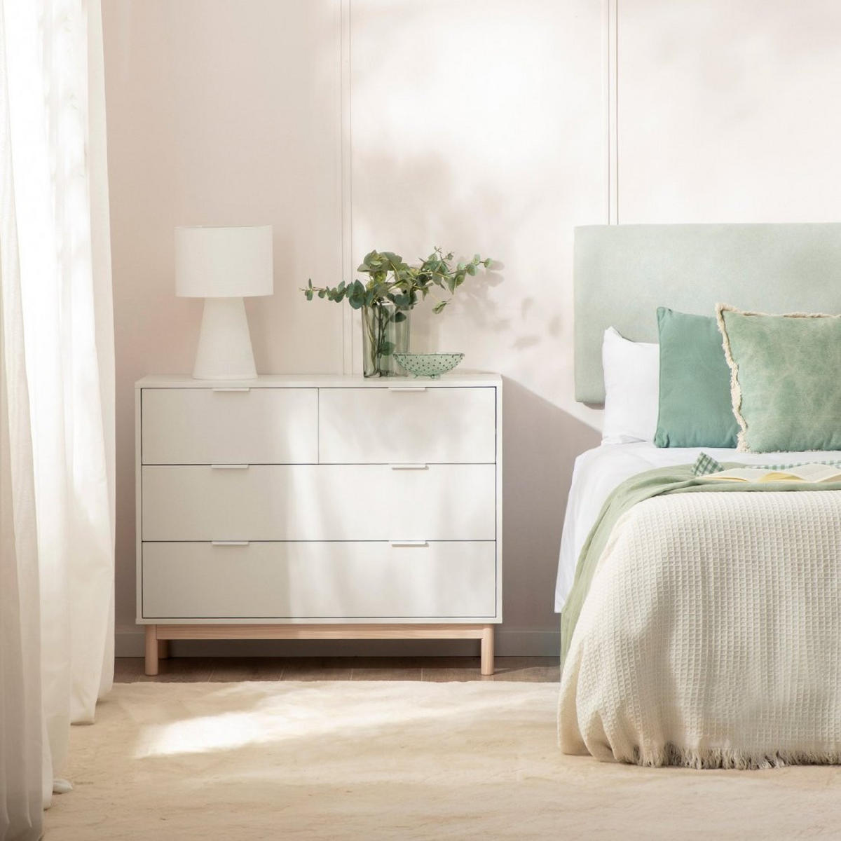 KOMMODE MIT SCHUBLADEN Elian Weiß 100 cm x 80 cm - Weiß, Holzwerkstoff (100/80/40cm)