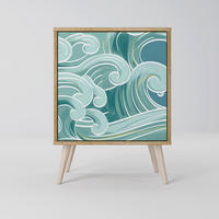 SIDEBOARD ASIAN SWAY, Eichefarben, 57,5x42x77,5 cm, Schräge Buchenholzfüße - Eichefarben/Buchefarben, Holzwerkstoff/Buchenholz (57.5/77.5/42cm) - SpaceRebels