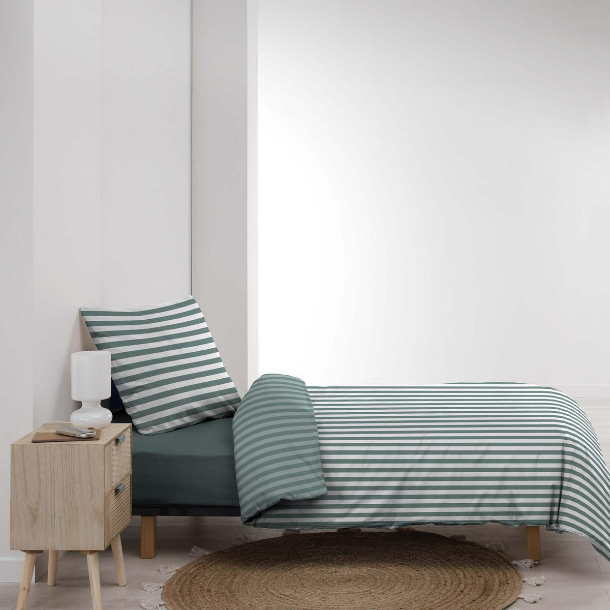BETTWÄSCHE-SET mit Aufdruck Rayan 140/200 cm - Grün, Textil (200/140cm) - Douceur d´intérieur