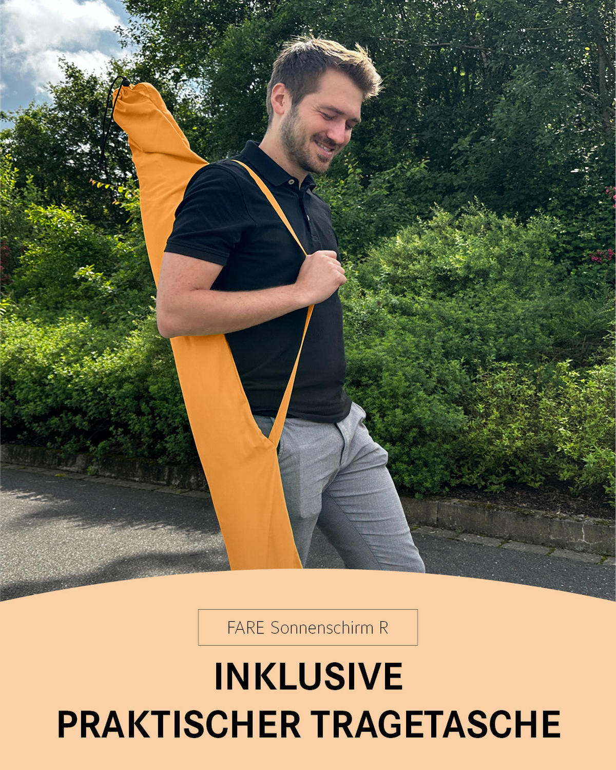 SONNENSCHIRM 122/200/126 cm - Orange, Kunststoff (200/122cm) - FARE