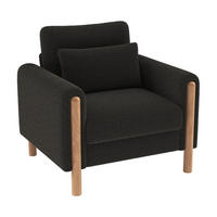 SESSEL Teddy Dunkelgrau mit Kissen - Dunkelgrau, Holz/Holzwerkstoff (87/88.5/83cm) - WISHDOR