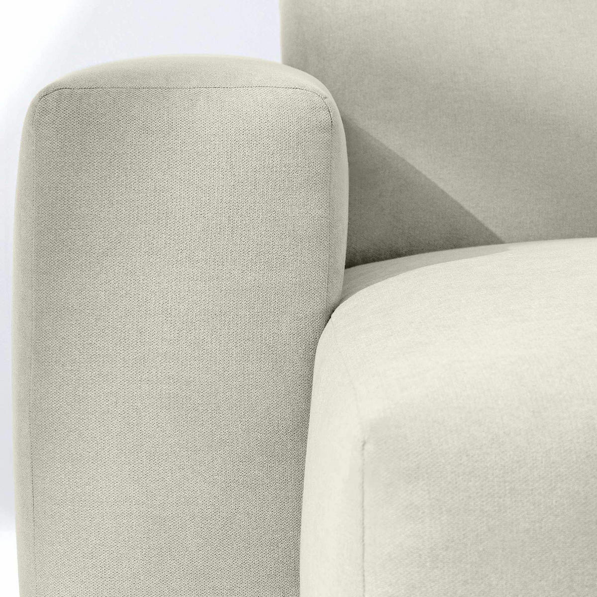ECKSOFA RECHTS MUDI in moderner Optik mit hochwertigem Kaltschaum, Cord-Stoff, Creme - Creme/Schwarz, Textil (280/160cm) - KONSIMO®