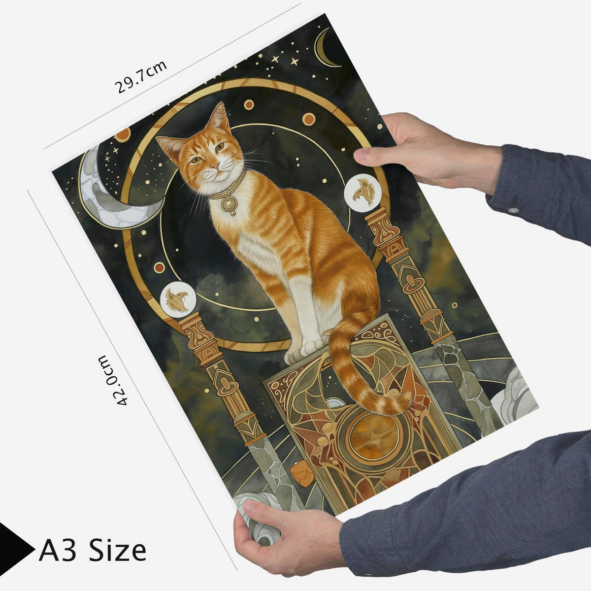 POSTER Set Mit 6 Tarotkarten Kartomantie Arcana A3 & A4 Rahmenlos - Klar, Papier (29/3cm) - Nacnic