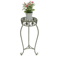 BLUMENHOCKER rund Metall Grün antik 36/36/75 cm - Grün, Metall (36/75/36cm) - DanDiBo