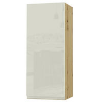 HÄNGESCHRANK Florence W4/40 Eiche Artisan / RAL 1013 perlweiß HG 40 / 32,5 / 96cm - Türanschlag links - Weiß Hochglanz/Eiche Artisan, Holz/Holzwerkstoff (40/96/32.5cm) - Feldmann-Wohnen