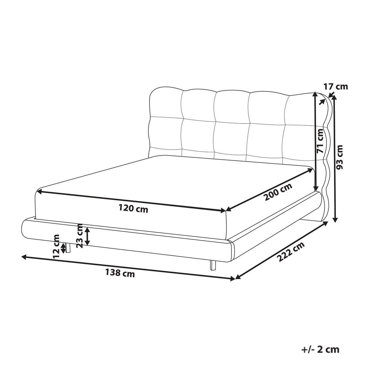 POSTELJA z letvenim dnom 120/200 bouclé bež Soulisse - črna/bež, tekstil (120/200cm) - Beliani
