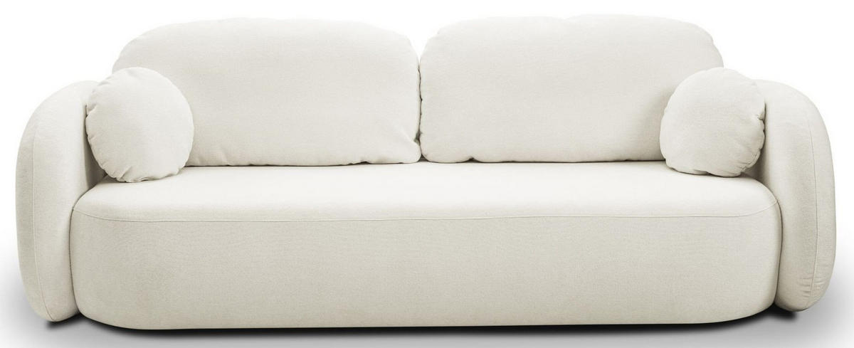 SCHLAFSOFA LIO, Sofa mit Schlaffunktion und Bettkasten, Farbe: Weiß, Velourstoff - Weiß, Textil (238/86/101cm) - Sepro Meble