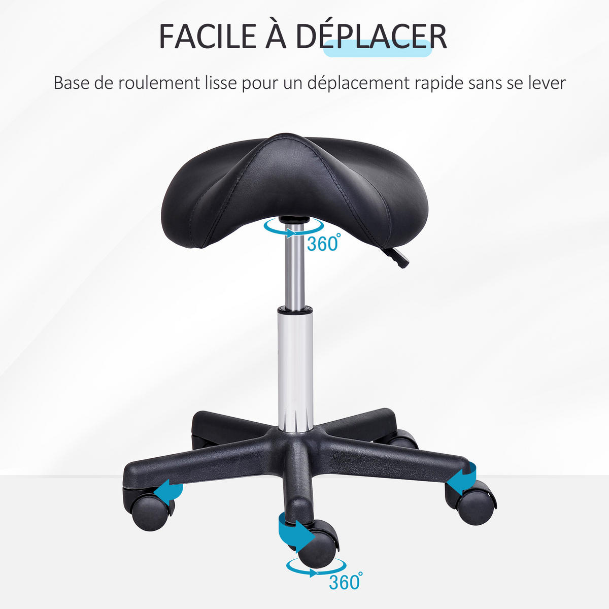 BÜROHOCKER DE-17999 höhenverstellbar 43-55 cm, ergonomisch Schwarz - Schwarz, Metall (48/55/48cm) - ComfortXL