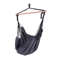 HÄNGESESSEL Mainz mit 2 Kissen Schwarz Hängesitz - Schwarz, Holz (90/120/65cm) - DELUKE