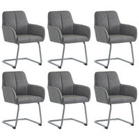 ESSZIMMERSTUHL 6er Grau modern Stahlfüße - Grau, Leder (58.5/87/56cm) - FLIEKS