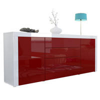 SIDEBOARD La Paz Bordeaux Hochglanz / Weiß Hochglanz - Bordeaux, Holzwerkstoff (167/72/35cm) - Vladon