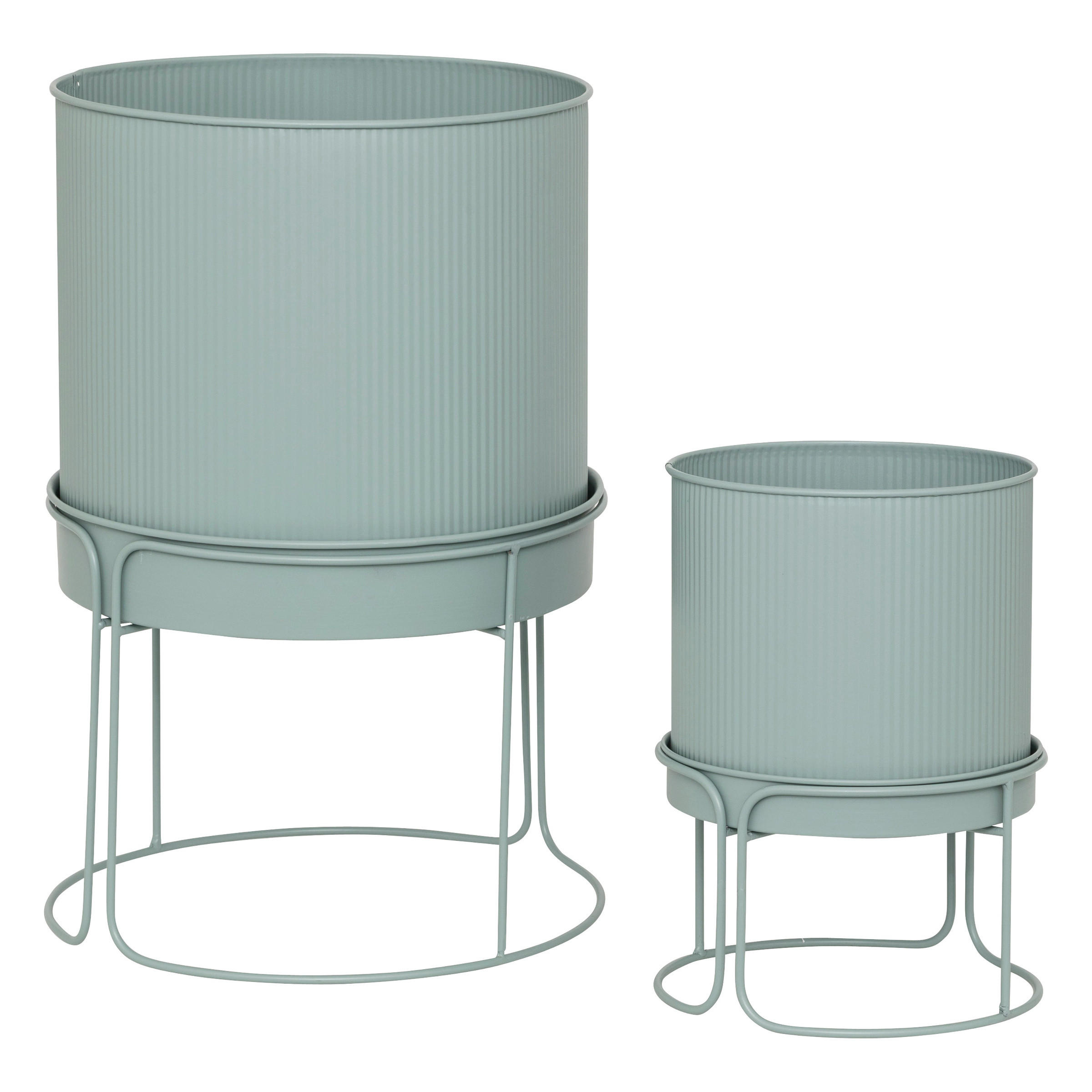 BLUMENTOPF Metall Aze Ø 30 cm 2er-Set - Grün, Metall (28.5/26/28.5cm) - Atmosphera Createur d´interieur