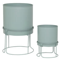 BLUMENTOPF Metall Aze Ø 30 cm 2er-Set - Grün, Metall (28.5/26/28.5cm) - Atmosphera Createur d´interieur