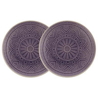 TELLER (2er Set) Sumatra - Violett, Keramik (25/25/3cm) - Butlers