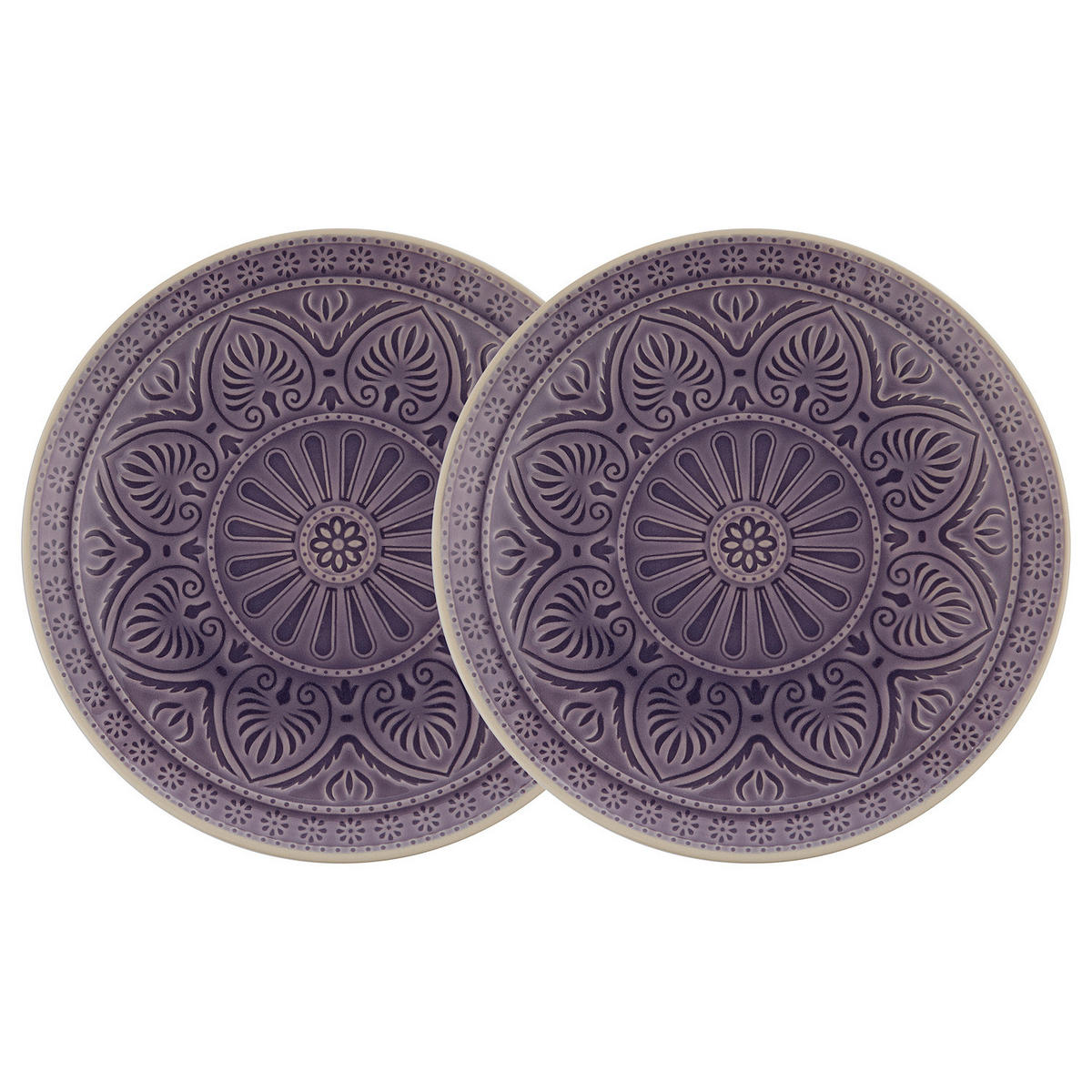 TELLER (2er Set) Sumatra - Violett, Keramik (25/25/3cm) - Butlers