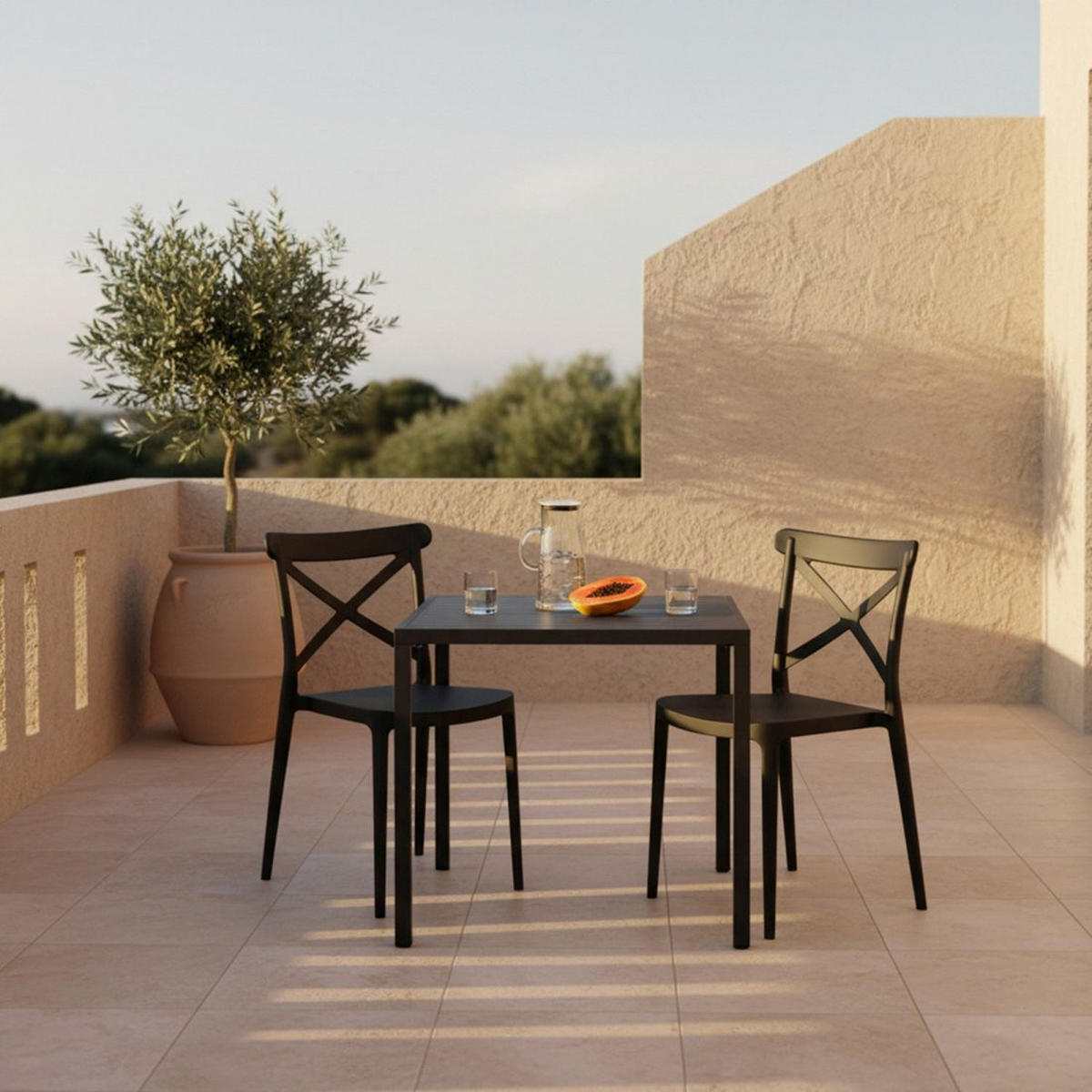 GARTENSTUHL Birk Grau 48 cm x 81 cm 4er-Set - Grau, Kunststoff (48/81/53cm) - Klast Home