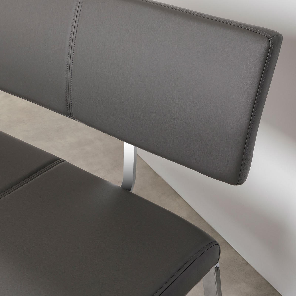 ESSZIMMERBANK VILAS - Grau, Textil/Metall (135/87/56cm) - IDIMEX