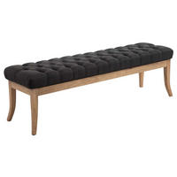 SITZBANK 150/38 cm Stoff dunkelgrau - Dunkelgrau/Naturfarben, Holz/Textil (150/46/38cm) - CLP