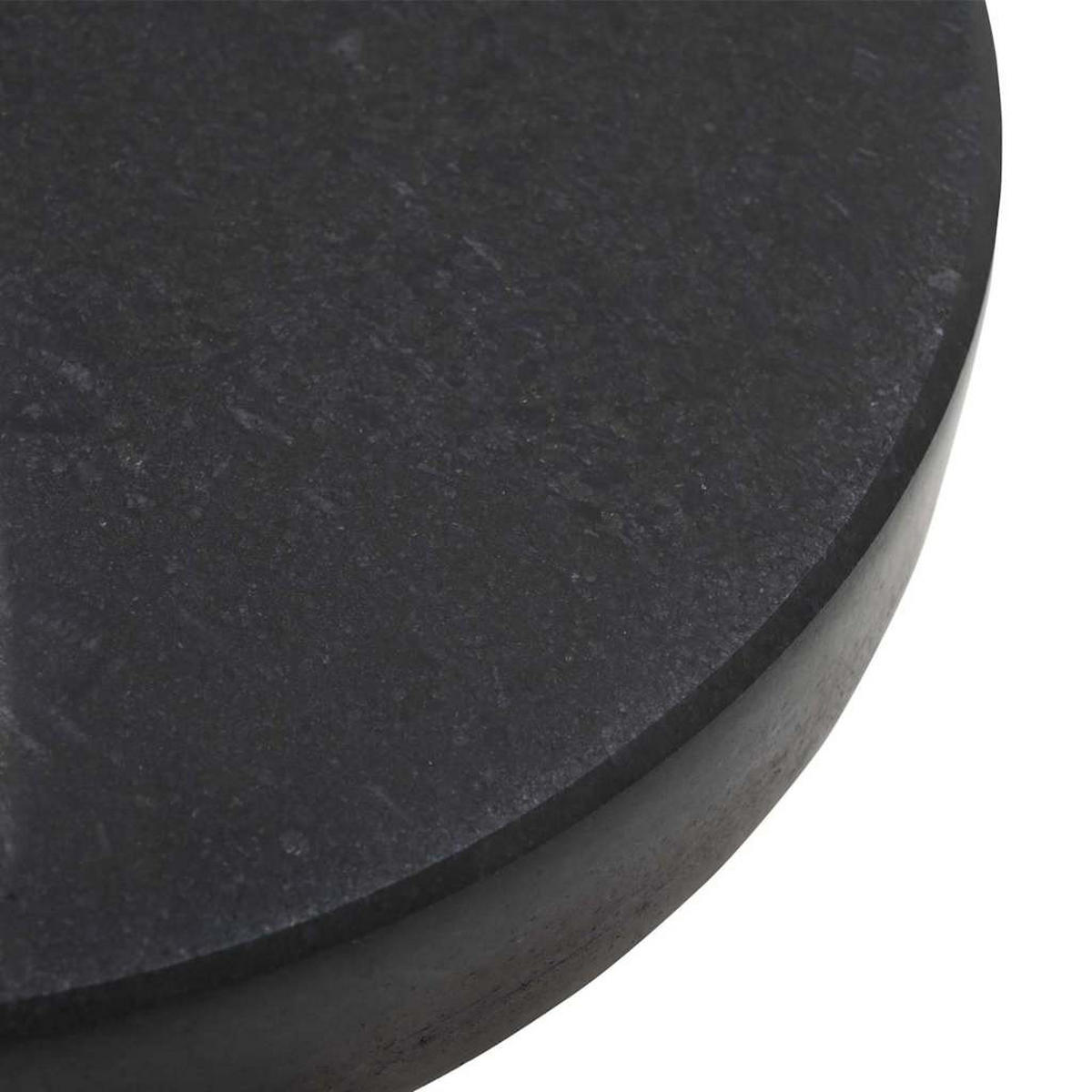 SONNENSCHIRMSTÄNDER 30Kg Schwarz Granit Und Edelstahl Rund - Schwarz, Stein (45/45cm) - vidaXL