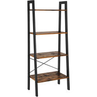 REGAL Rustikales Braun/Schwarz 56x34 cm LLS44X Metallkonstruktion - Schwarz, Metall (56/137.5/34cm) - Edanti