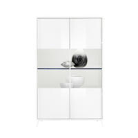VITRINE 2 Türen H174 cm - City - Weiß, Holzwerkstoff (40/174/104cm) - Calicosy