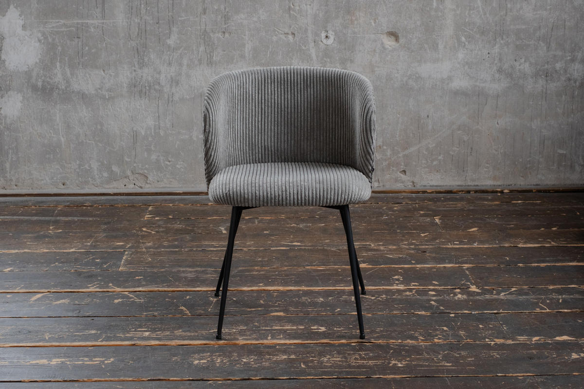 ESSZIMMERSTUHL LENA Grau Cord - Grau, Textil (54/78/53cm) - KAWOLA