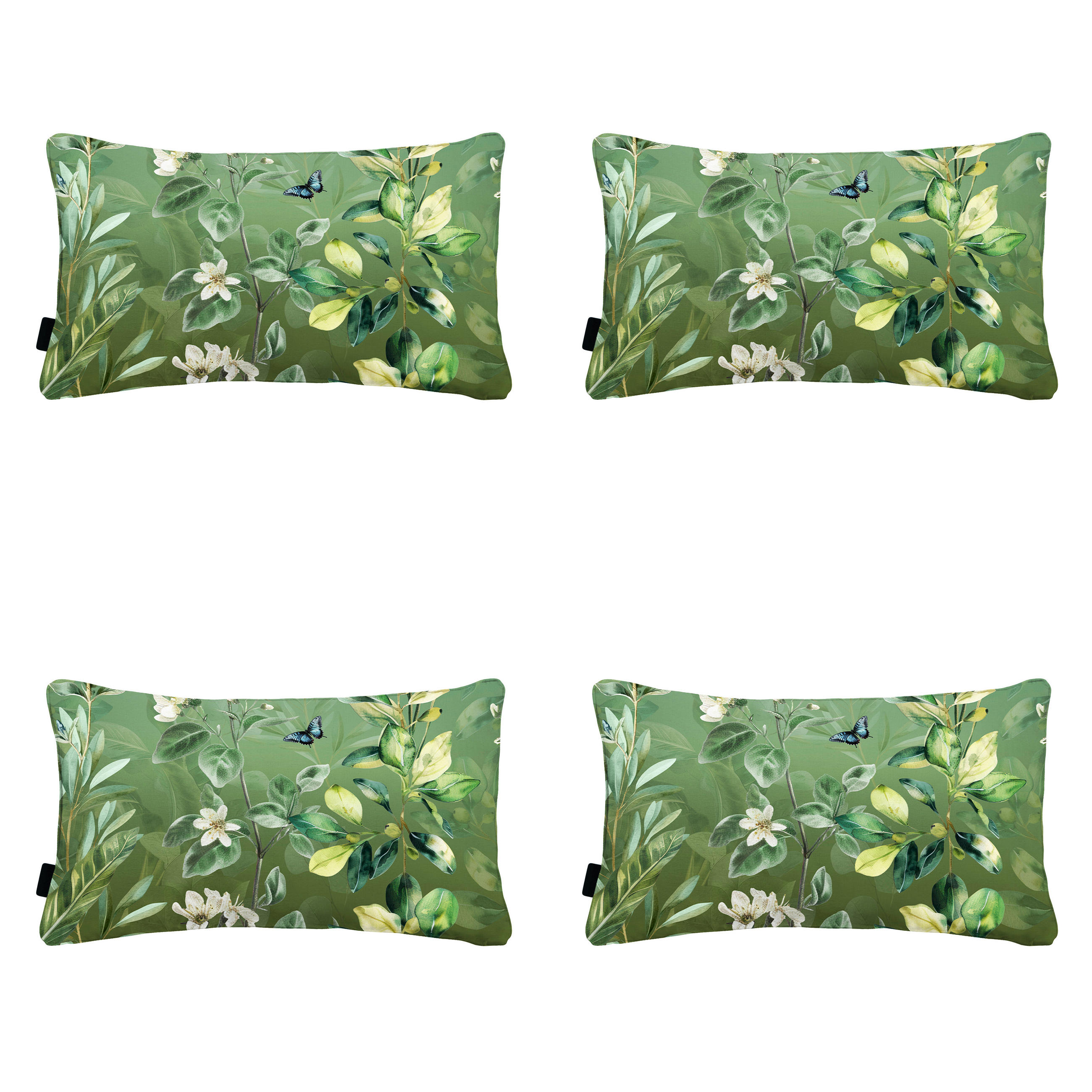 DEKORATIONSKISSEN Elisa - Grün - 30/50/10 cm - 4er-Set - Grün, Textil (50/30cm) - Madison