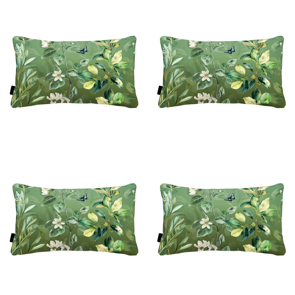 DEKORATIONSKISSEN Elisa - Grün - 30/50/10 cm - 4er-Set - Grün, Textil (50/30cm) - Madison