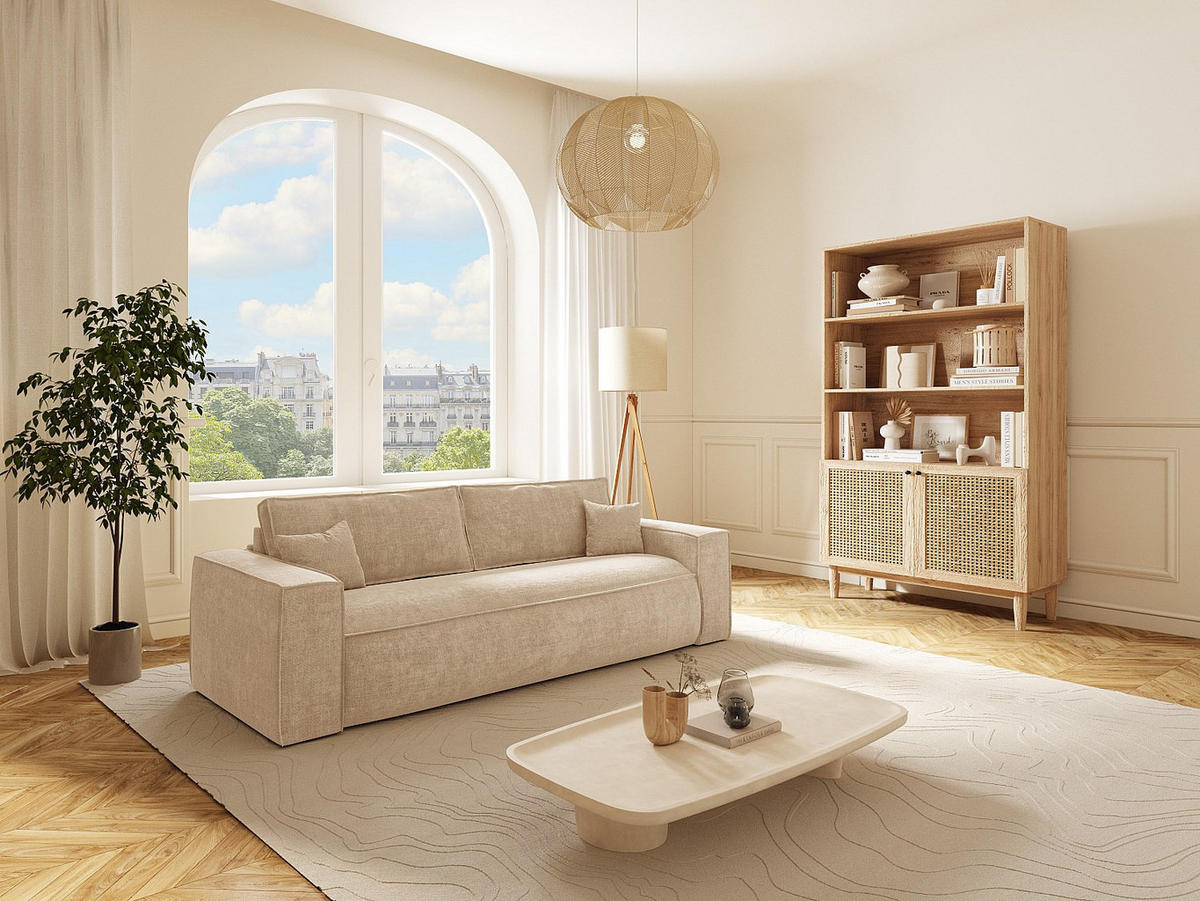 SCHLAFSOFA - 4 Personen - Stoff - Beige - - Beige, Textil (236/80/105cm) - Vente-Unique