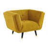 SESSEL - Samt - Ocker - SAMANTHA II - Gelb, Textil (110/76/91cm) - Vente-Unique