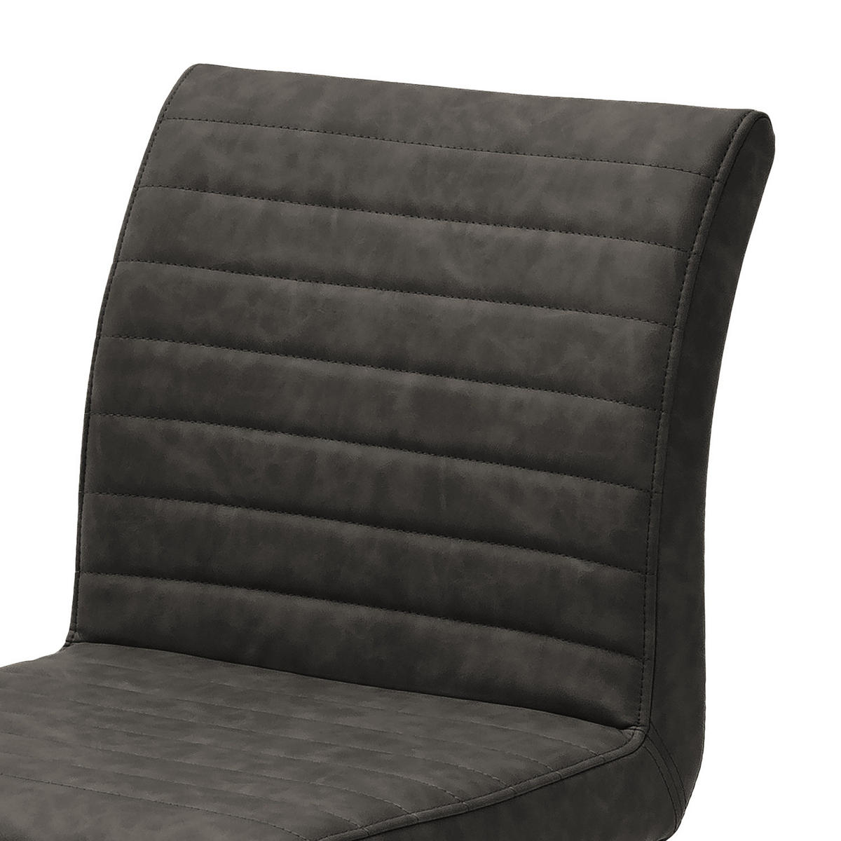 FREISCHWINGER - 2er-Set - Vintage Kunstleder - Schwarz/Grau, Kunststoff/Metall (47/86/63cm) - home24