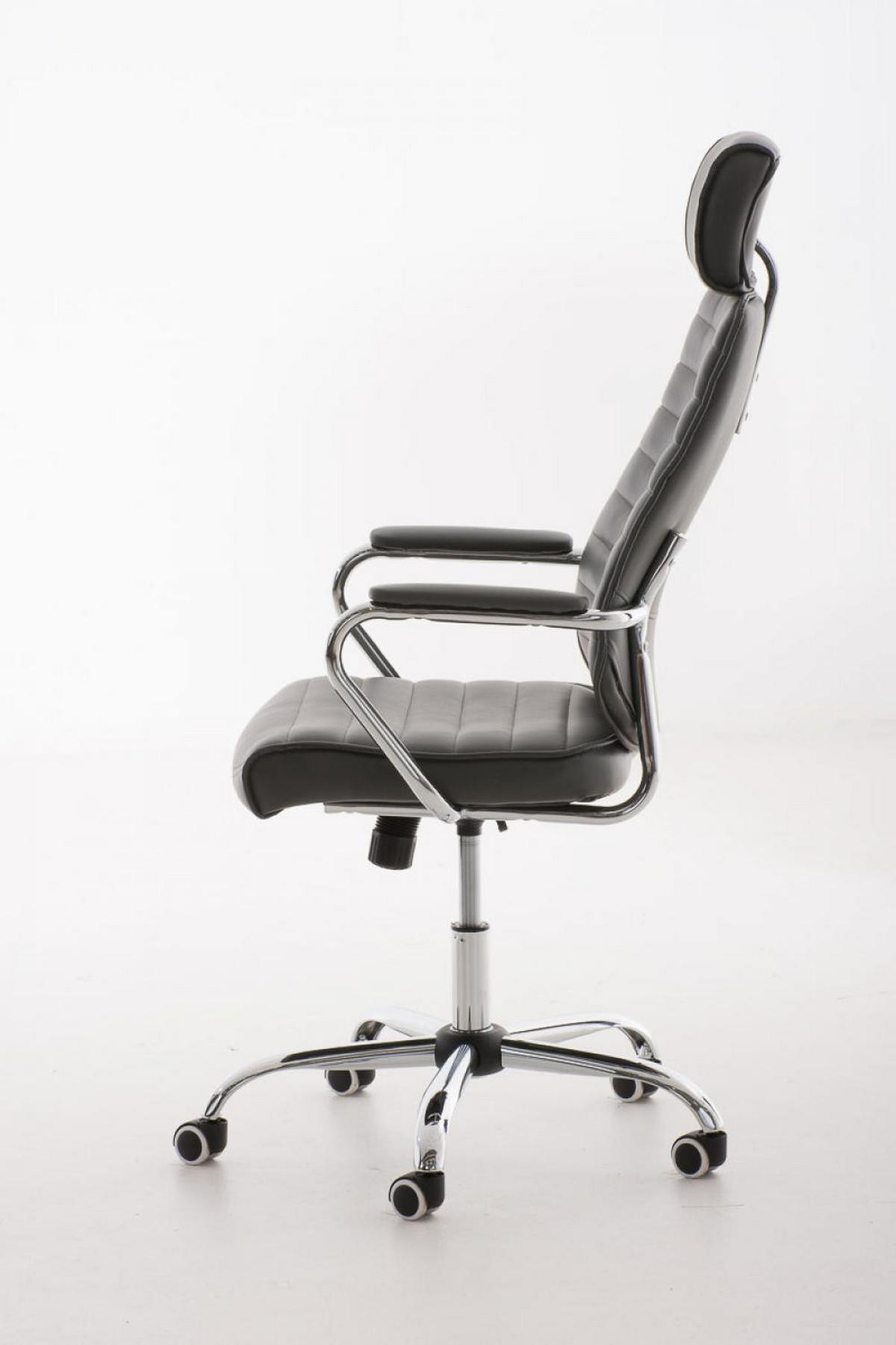 CHEFSESSEL Lederlook grau - Chromfarben/Grau, Textil/Metall (60/117/67cm) - CLP