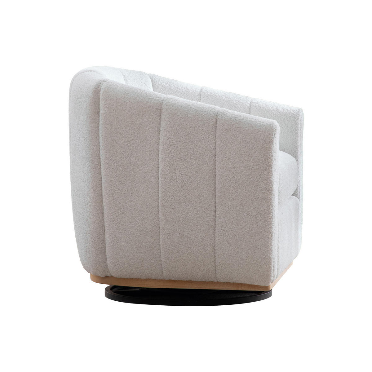 SESSEL 360° drehbar mit Chenille-Bezug, DE-42366, Elfenbein - Creme, Metall (73/75.5/81cm) - ComfortXL