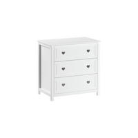 KOMMODE 3 Schubladen Kamila Weiß Holz Soft Close - Weiß, Holz (90/89/76cm) - 58aufmkessel